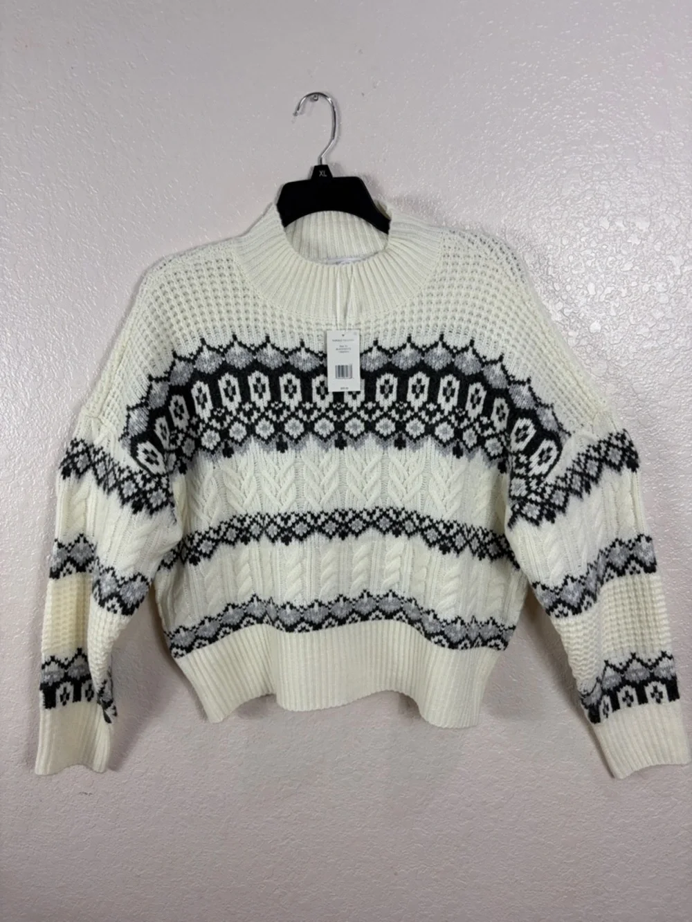 Adyson Parker,Size XL,Women’s Cream Nordic Cable Knit Sweater - Picture 1 of 14